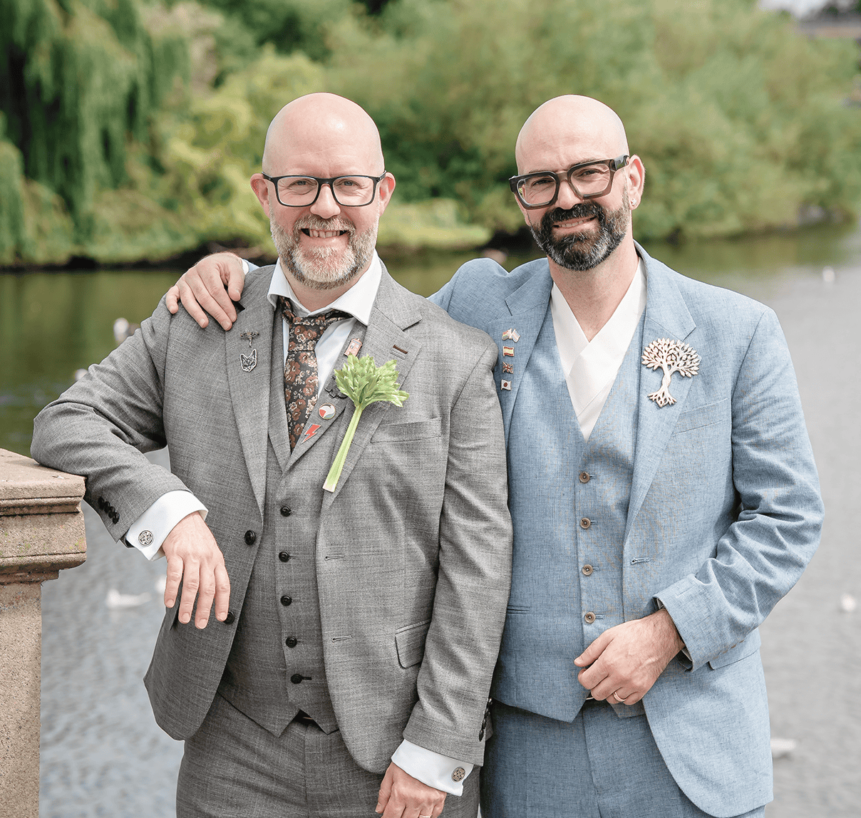 gtwo grooms at a midlands gay wedding in derby